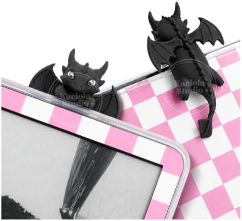 Kaciola Dragon Buddy Charm for Kindle, Sticky Peeker Charm for E-Reader Tablet or Laptop, Compatible with Kindle, Bookish Gift for Book and Fantasy Lovers by Kaciola