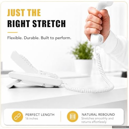 Comtrue Phone Cords for Landline, 2-Pack, Telephone Handset Cords - Image 4