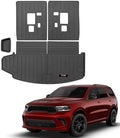 Custom for 2016-2026 Dodge Durango 6/7 Seat Cargo Mats Trunk Liner and Rear Seat Backrest Mat All Weather TPE Protection Mat Accessories (for 2016-2026 Dodge Durango) by Yonugli