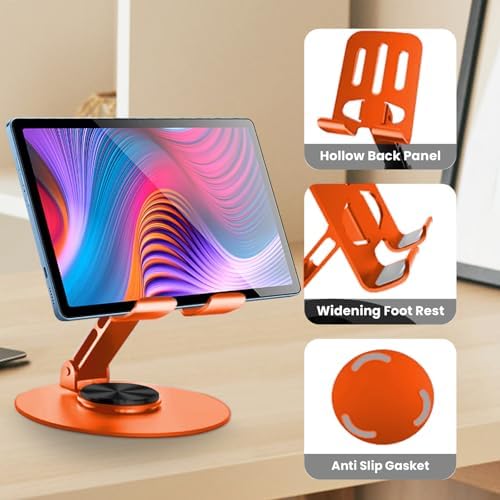 Universal Metal Cell Phone Stand, Orange - Image 5