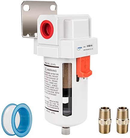 NANPU 1/2" NPT Compressed Air Line Filter, 5 Micron Brass Element by NANPU