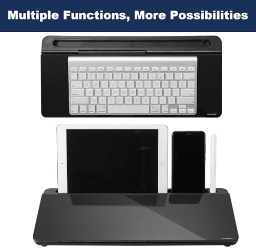 TSJ OFFICE Desktop Whiteboard Dry-Erase-Board - Computer Keyboard Stand White Board Surface Pad with Drawer, Desk Organizers with Accessories for Office, Home, School Supplies - Complete Black - Image 5