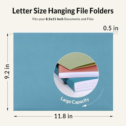 SUNEE Hanging File Folders Retro Colors, 6 Pack Letter Size File Folders with 1/5-cut Tabs, Stay Organized for Your Home and Office Bulk File and Documents - Image 5