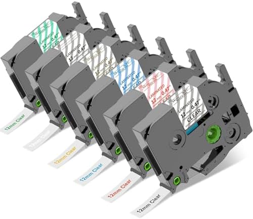 COLORTY Replace for Brother P-Touch Label Maker Tape TZe 12mm 0.47 Clear by COLORTY