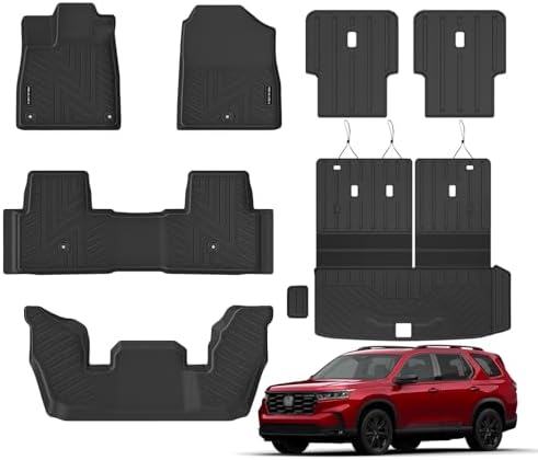 Floor Mats & Cargo Liner with Backrest Mat for Honda Pilot 2023-2025 2026 by NIKALAIKA