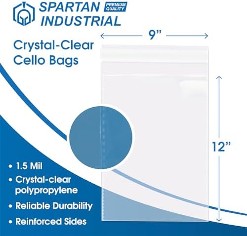 9x12 T Shirt Bags, 100 Count - Clear Poly Self-Seal Cellophane - Image 2