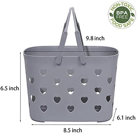 Portable Shower Caddy with Handle Plastic Shower Basket, 2 Pack, Grey - Image 6