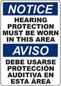 NOTICE Hearing Protection Must Be Worn Bilingual Sign Personal Protective Equipment Metal Sign 12x16 Inch – Universal Safety Plaque by Unknown