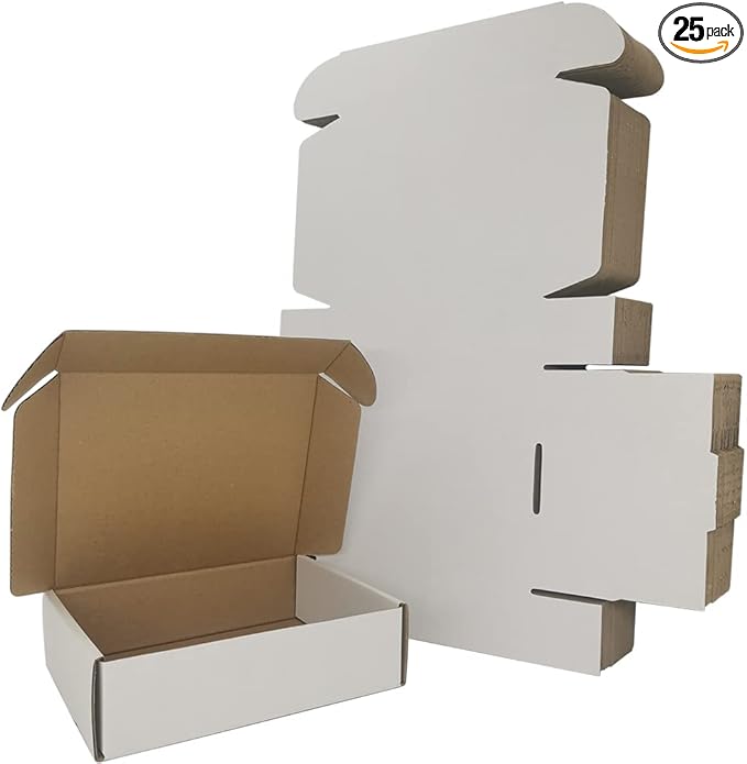 7x6x2'' Small Shipping Boxes 25 Pack, Mailing Packaging Supplies by Rnisda