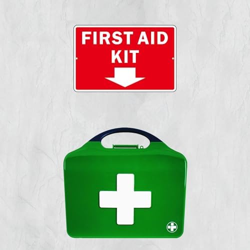 First Aid Sign, (2 Pack) Self Adhesive First Aid Kit Sign for Wall, Aluminum Metal Signs With 2 Pre-drilled Holes (9 x 6 inches, Red/White) - Image 5