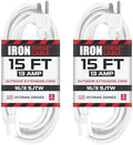 Iron Forge Cable 16 Gauge Heavy Duty White Extension Cord, 15 Ft - SJTW by IronForgeCable