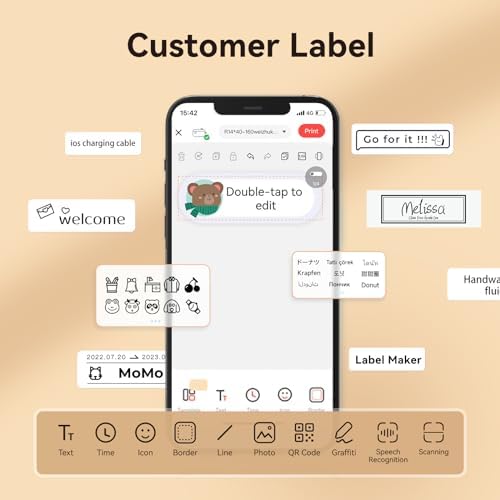 NIIMBOT Label Maker Tape for D110/D11/D101 Label Maker, 14mm x 30mm, Clear - Image 5