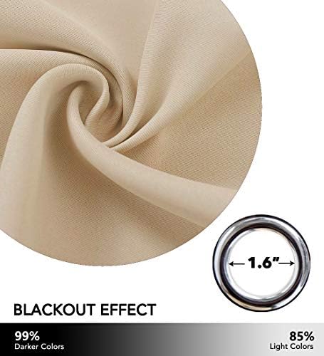 NICETOWN Wall to Wall Room Dividers Curtain for Patio Sliding Door, Insulated Blackout Blind, Extra Wide Curtain for Studio/Villa/Hall/Parlor (Biscotti Beige, 1 Piece, 8.3ft Width x 7ft Length) - Image 3