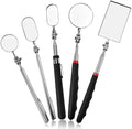 5 Pieces Telescoping Inspection Mirror Extendable Mechanic Mirrors Long Telescoping Auto Inspection Mirror 360°Swivel Head Rectangular Mechanic Mirrors for Observe Vehicle Small Parts by LEONTOOL