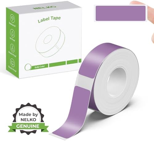 Nelko Genuine P21 Label Maker Tape, 14x40mm(0.55"x1.57"), Dark Purple by NELKO