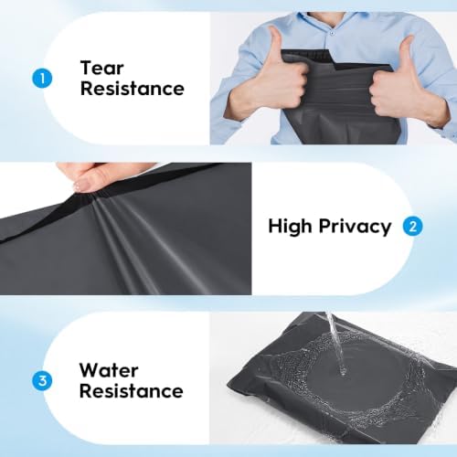 Fuxury Poly Mailers 12X15.5" 100 Pack,Shipping Bags For Clothing,Dark Grey - Image 4