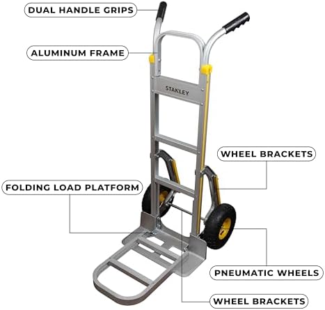 Stanley Aluminium Hand Truck-200KG, Silver, SXWTI-HT514 - Image 4
