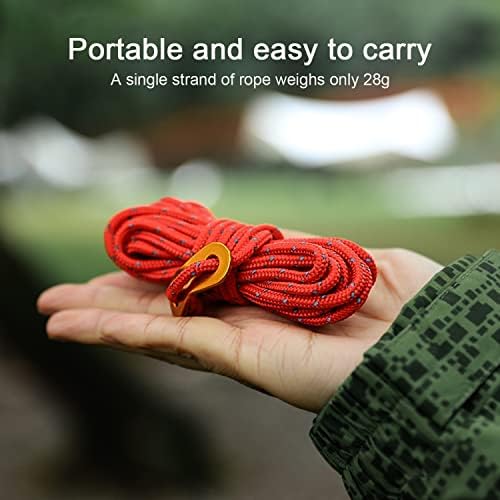 Smithok 8 Pack 4mm Guy Lines Ultralight Tent Cords with Aluminum Adjuster Tensioner Outdoor Camping Guylines Ropes for Tent Tarp,Camping,Hiking Backpacking (Yellow) - Image 6