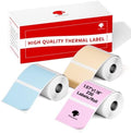 Phomemo M110/M100/M220/M250/M108 Sticker Labels- 1.57"x1.18"(40x30mm) Black on Pink, Khaki and Blue Label for Small Business, Home, Office, 230 Labels/Roll by Phomemo