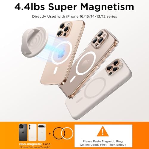 Magnetic Phone Grip for MagSafe, Silicone Ring Grip, Stone - Image 6