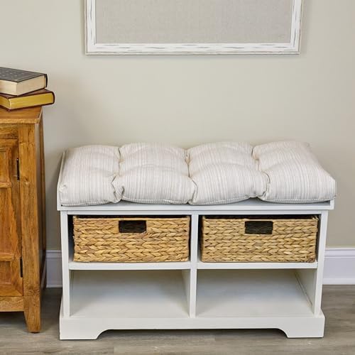 Klear Vu The Gripper Non-Slip Tufted Bench Cushion for Indoor Furniture, Assembled in USA, Entryway Storage, Bay Window, Corner Nook or Piano Seat, 33 Inches, Chenille Cream - Image 2