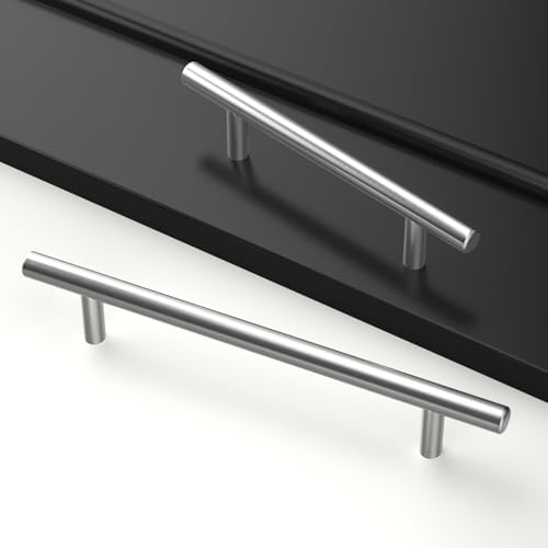 homdiy 20 Pack Cabinet Pulls Modern Drawer Pulls - HD201SN Kitchen Cabinet Handles Cupboard Handles Brushed Nickel Cabinet Hardware Stainless Steel Drawer Handls, 5in Hole Centers - Image 4