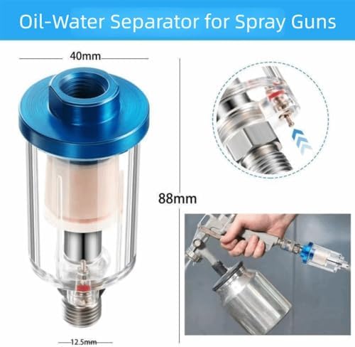 Blue Plastic Inline Air Line Filter, 88x40mm Compact Pneumatic Dryer Fitting, Air Purification Tool for Spray Painting and Air Compressor(set-1) - Image 2