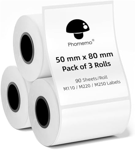 Phomemo [3x90 pcs] M110 Original Labels- 1.97''x3.15''(50x80mm) by Phomemo