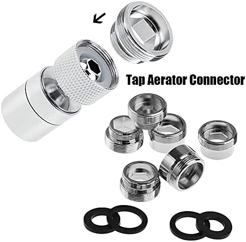 Faucet Water Aerator Adapter, Brass Tap Water Filter Aerator Connector, 16mm to 22mm NPT Thread Adapter (Female to Male) - Image 3