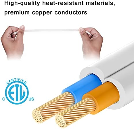 Small Extension Cord 1 FT,2 Prong White,Thin and Short Extension Cords,US Male/Female White Power Cable for Home,Office or Christmas Lights - Image 2