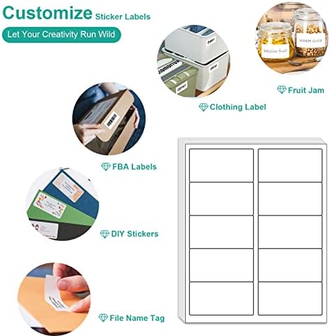MFLABEL 2x4 Shipping Labels - 25 Sheets (250 Labels) for Laser & Inkjet Printers, 10-UP FBA Address Stickers, Matte White Self-Adhesive Mailing Labels for Packages, Boxes, envelopes - Image 5