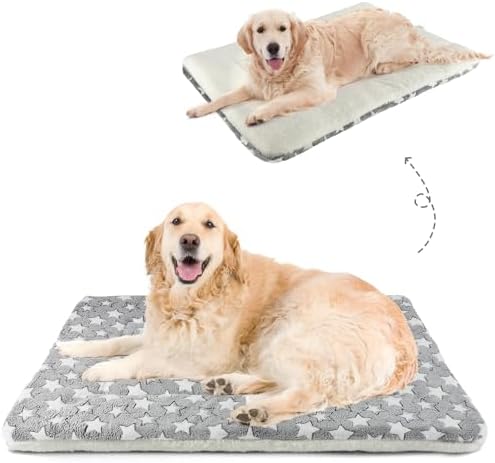 Mora Pets Dog Crate Pad Bed Ultra Soft Pet Mat Star Print Grey 41 x 29 Inch by MoraPets