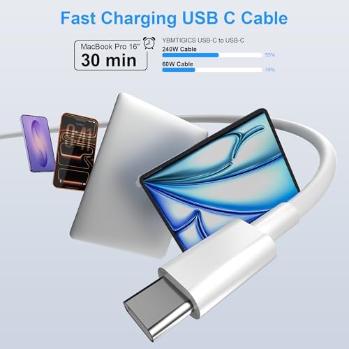 USB C to USB C Charging Cable for Apple iPhone 17/16/15 Charger Fast 6ft Long USBC to USB-C Power Cord for iPhone 17/16 Pro/Pro Max/Air, MacBook Air 13 inch/IPad Pro/Air/10th/4/5 Type C 2Pack 6 ft 60W - Image 4