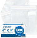 4" X 4" Self-Sealing Cellophane Bags (1000 Count) Clear Cookie Bags by SpartanIndustrial