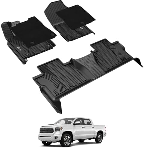 3W Floor Mats & Carpet Toyota Tundra 2014-2021 CrewMax Cab, TPE All Weather by 3W