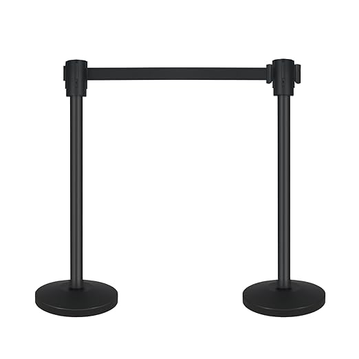 Crowd Control Stanchion Set of 2-Black Stanchions by AIKUPNEY