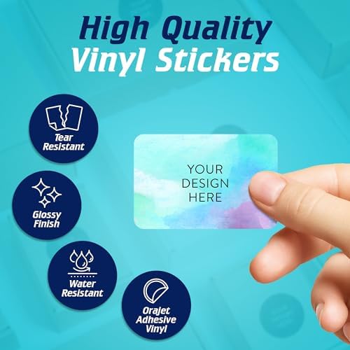 Custom Vinyl Stickers Your Image, Text, Design, Logo. Waterproof Personalized Business Labels Packaging, Bottles, Jars, Candles, Handmade. Dishwasher Safe, UV Protected, 30+ Designs Sky Blue, 6x4 - Image 3