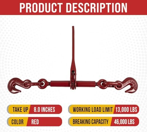 Mytee Products (8 Pack) Ratchet Binder 1/2"-5/8" fits 12 Chain Flatbed Binders 13000 WLL - Image 2