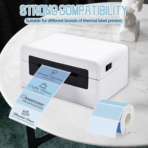 2''x1'' Blue Direct Thermal Barcode Labels,Self-Adhesive Thermal Printer Stickers for Address Design DIY Logo Business - Image 4