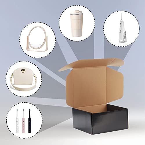 EXYGLO Shipping Cardboard Boxes for Small Business, Packing and Mailing, 8x8x4 - Pack of 25, Black - Image 5