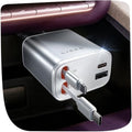 LISEN Retractable Car Charger for iPhone, for iPhone 17 Pro Max 16 15 14 13 12 Plus Mini, Cute 4 in 1 Retractable USB C Car Charger Fast Charge for Women Men, 84W Fast Charging Car Accessorie by Lisen