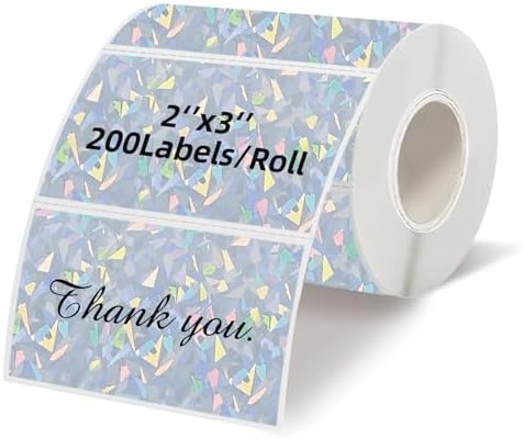 3" x 2" Holographic Thermal Label,Self-Adhesive Rectangle Thermal Sticker Labels for Logo Design,Price Tag,Thanks Card,Address,QR Code（Glass） by Unknown