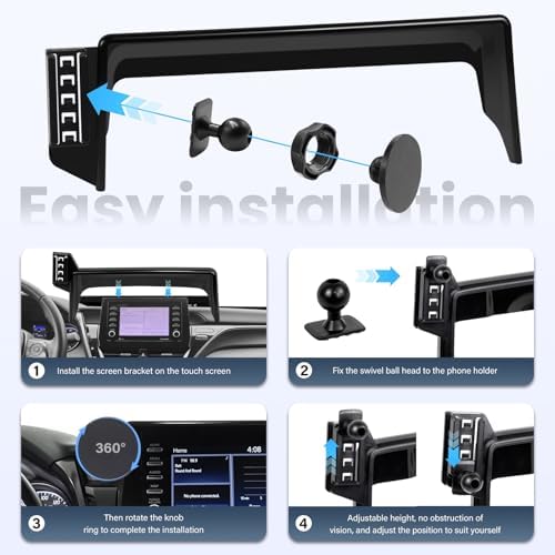Car Phone Holder Fit for Toyota Camry 2021 2022 2023 2024 - for MagSafe Magnetic Cell Phone Mount for Camry Accessories 7 inch Touchscreen - Strong Magnets for iPhone (NOT FIT 9 inch) - Image 4