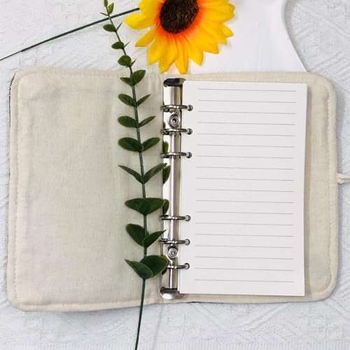 XnxnzhHo Pocket Journaling Notebooks, 6 Ring Binder Cover A6 Small Notebook, Refillable Punched Loose Leaf Paper Notebook, for School, Office, Grad Gifts, Black - Image 4