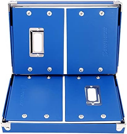Snap-N-Store Index Card Holder Storage Box - Collapsible Organizer Box fits 1100 Flash Cards - Business, Recipe, or Note Card - 4 x 6, 2 Pack, Classic Blue - Image 3