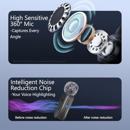 Wireless Mini Lavalier Microphone for iPhone, Android w/ Charging Case - Image 4