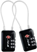 TSA Accepted Luggage Travel Lock, Set-Your-Own Combination Lock for School Gym Locker, Luggage Suitcase Baggage Locks, Filing Cabinets, Toolbox, Case (Black, 2 Pack) by BV
