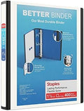 Staples Heavy-Duty 1.5-Inch D-Ring Binder with Pockets & Spine Label by Staples