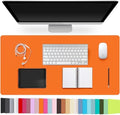Leather Desk Pad Protector,Non-Slip Desk Pad(Orange, 23.6" x 13.7") by CADONO