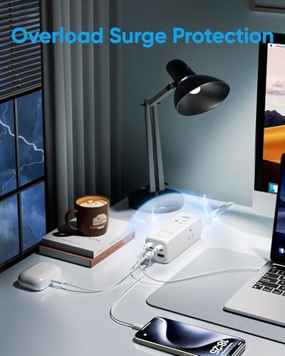 Olcorife USB Power Strip with 3 AC Outlets 6 USB Ports(4 USB C),5 FT - Image 5